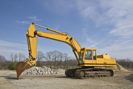 Yellow Excavator ready for work,