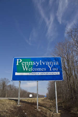 Welcome to Pennsylvania road signの写真素材