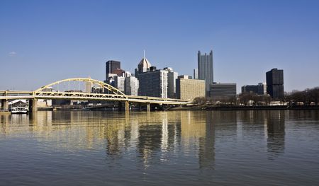 Skyscrapers in Downtown Pittsburgh, Pennsylvania.の写真素材