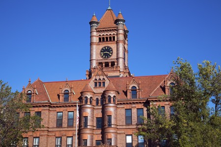 Historical, Courthouse in Wheaton, Illinoisの写真素材
