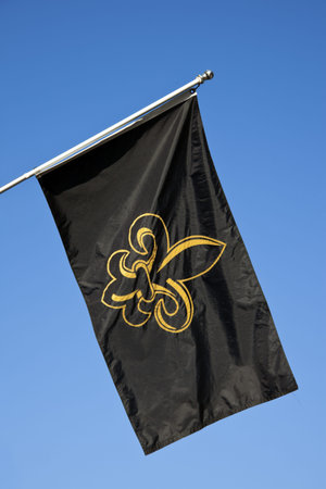 Louisiana sign on black flagの写真素材
