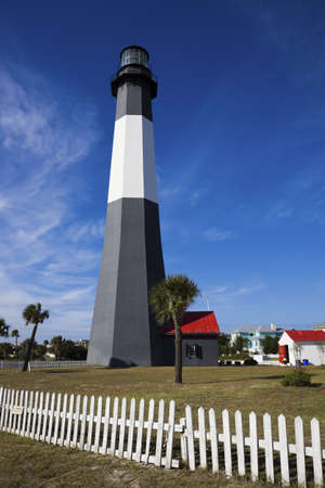 Tybee Island Lighthouse - seen in Georgia.の写真素材