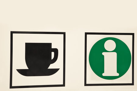 Information and coffee sign in tourist area