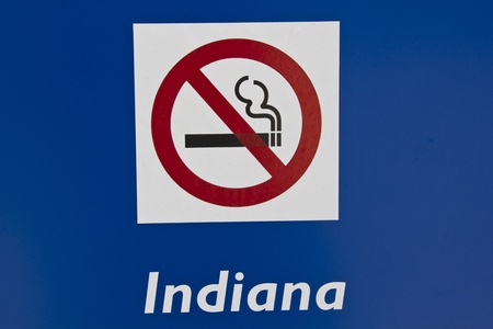 No smoking in Indiana - sign with blue backgroundの写真素材