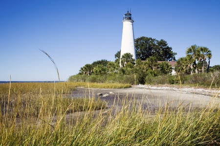 St. Marks Lighthouse in Northern part of Floridaの写真素材