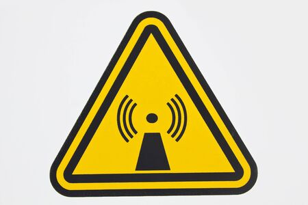 Wireless radiation sign - seen by the cellular tower の写真素材