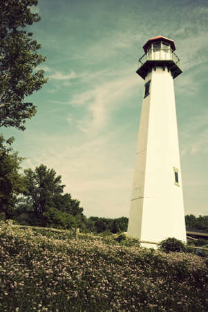 Lighthouse in Michigan - summer time.の写真素材