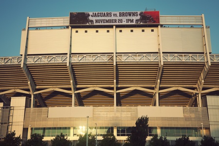 Cleveland Browns stadium in the center of the cityのeditorial素材