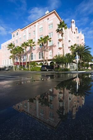 St. Pete Beach, Florida - December 26, 2008: Don Cesar Hotel in St. Pete Beach reflected in the water. Taken winter morning.のeditorial素材