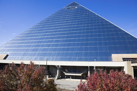Memphis, Tennessee, USA - 11,28,2009: The Pyramid Arena in downtown of Memphis, Tennessee. Autumn morning.のeditorial素材