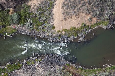 Rio Grande ravine seen from Rio Grande Gorge Bridgeの写真素材