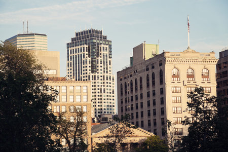 Modern buidlings in the center of Boston, Massachusettsの写真素材