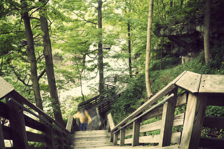 Tourist trail to Brandwine Falls in Cuyahoga Valley National Park