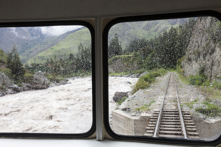 Train to Aquas Calientes in Peru - the village by Machu Picchuの写真素材