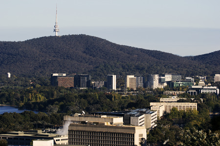 Downtown of Canberra with Telstra Tower. Canberra, Australia.のeditorial素材