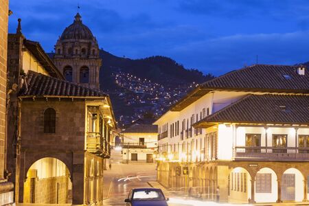 Streets of Cuzco before sunset. Cuzco, Peru.の写真素材