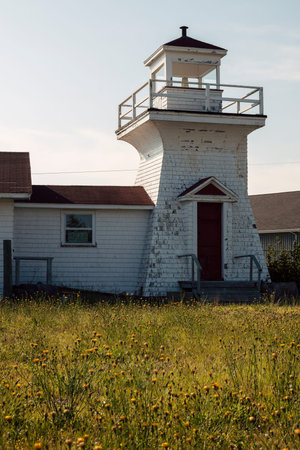 Salmon River Lighthouse in Nova Scotia, Canadaの写真素材