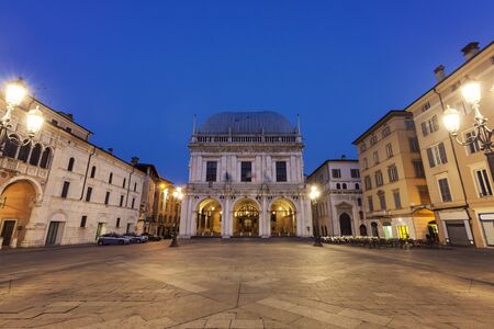 La Loggia (Town Hall) in Brescia. Brescia, Lombardy, Italyの写真素材