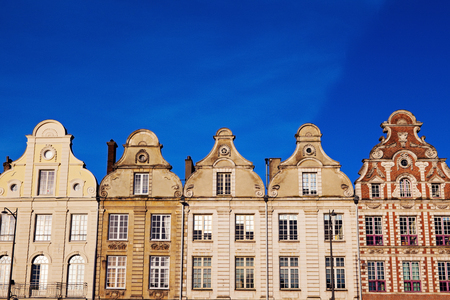 Architecture of Place des Heros in Arras. Arras, Nord-Pas-de-Calais-Picardy, France.の写真素材