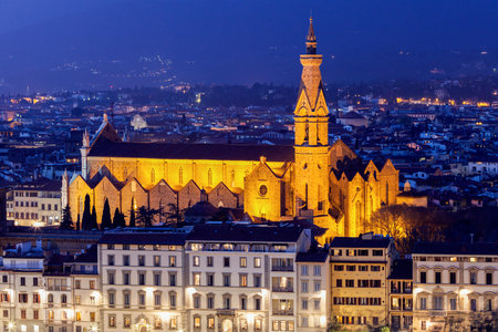 Basilica of Santa Croce. Florence, Tuscany, Italyの写真素材