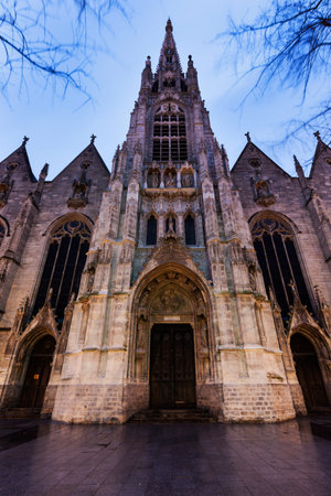 Saint-Maurice Church in Lille. Lille, Nord-Pas-de-Calais, Franceの写真素材