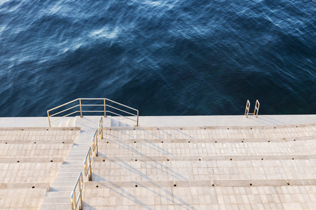 Sea shore - ready for swimming. Monaco-Ville, Monaco.の写真素材