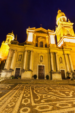 Saint Michel Basilica in Menton. Menton, Provence-Alpes-Cote d'Azur, Franceの写真素材