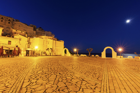 Sperlonga skyline at sunrise. Sperlonga, Lazio, Italy.の写真素材