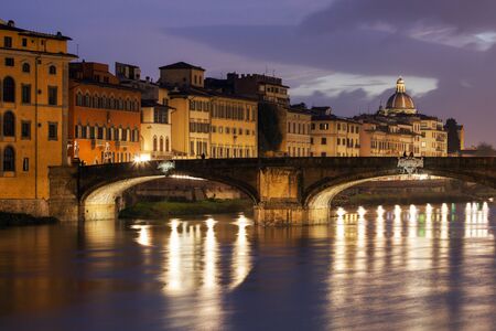 Holy Trinity Bridge in Florence. Florence, Tuscany, Italyの写真素材