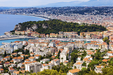 Nice panorama seen from Mt Boron. Nice, French Riviera, France.の写真素材