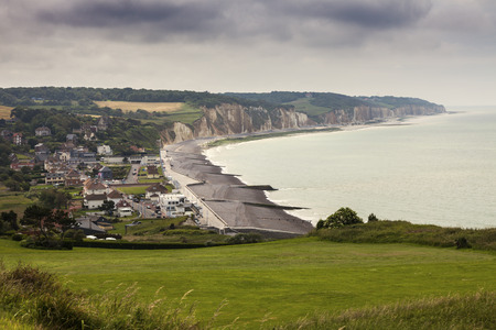 Beach in Dieppe area. Dieppe, Normandy, Franceの写真素材