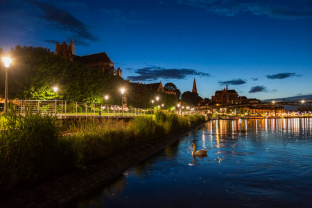 Auxerre along Yonne River. Auxerre, Burgundy, Franceの写真素材