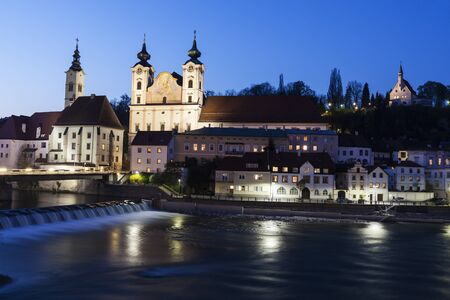 Steyr panorama with St. Michael's Church. Steyr, Upper Austria, Austria.のeditorial素材