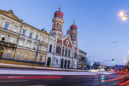 Great Synagogue in Pilsen. Pilsen, Bohemia, Czech Republic.の写真素材