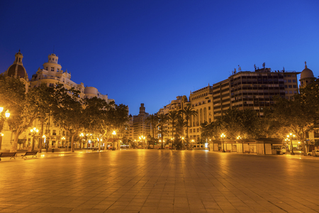 Plaza del Ayuntamiento in Valencia. Valencia, Valencian Community, Spain.の写真素材