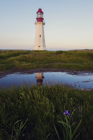 Low Point Lighthouse in Nova Scotia. Nova Scotia, Canada.の写真素材