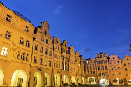 Old Town of Jelenia Gora at dawn. Jelenia Gora, Dolnoslaskie, Poland.の写真素材