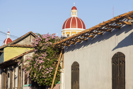 Granada Cathedral and city panorama. Granada, Nicaragua.の写真素材