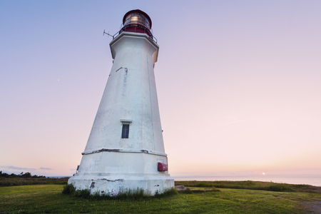 Low Point Lighthouse in Nova Scotia. Nova Scotia, Canada.の写真素材