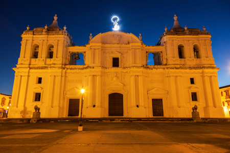 Our Lady of Grace Cathedral in Leon. Leon, Nicaragua.の写真素材