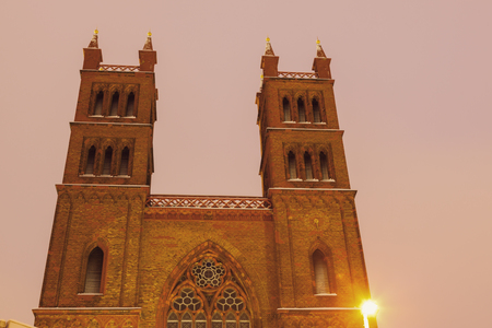 Church in Berlin seen at dusk. Berlin, Germany.の写真素材