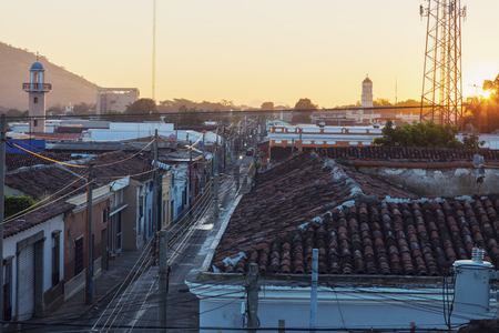 Santa Ana at sunrise. Santa Ana, El Salvador.の写真素材