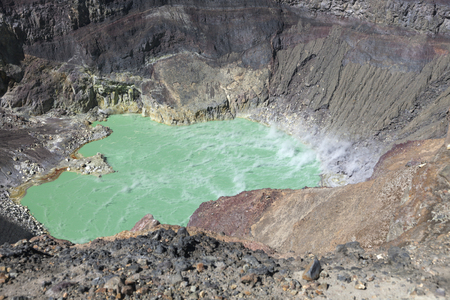 Laguna Ilamatepec inside Santa Ana Volcano. Santa Ana, El Salvador.の写真素材