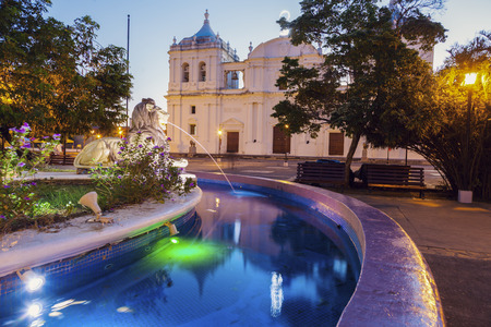 Our Lady of Grace Cathedral in Leon. Leon, Nicaragua.の写真素材