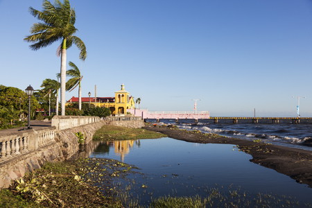 Pier in Granada and Lake Cocibolca. Granada, Nicaragua.の写真素材