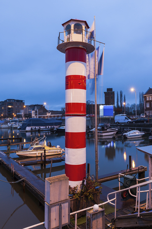 Lighthouse in Hasselt at night. Hasselt, Flemish Region, Belgium.の写真素材