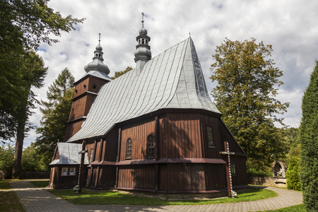 Wooden Church in Podole. Podole, Malopolskie, Poland.の写真素材