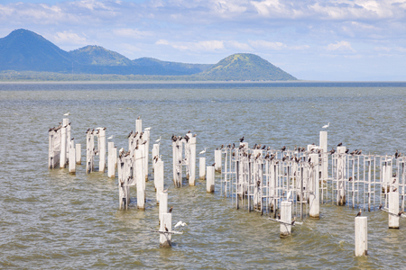 Lake Xolotlan in Managua. Managua, Nicaragua.の写真素材