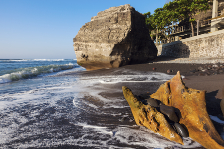 El Tunco Beach in Salvador. El Tunco, El Salvador.の写真素材