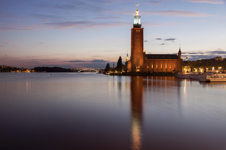 Stockholm City Hall. Stockholm, Sodermanland and Uppland, Sweden.の写真素材
